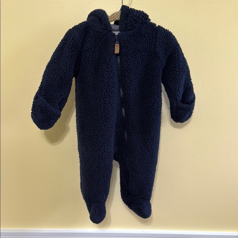 Cozy Navy Blue Kids Winter One Piece